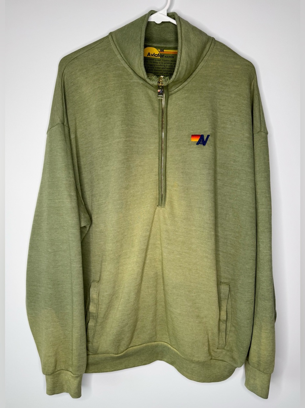 Aviator Nation Essential Half Zip Relaxed Sweatshirt